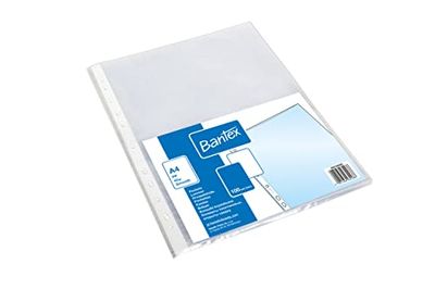 Bantex Lot de 100 pochettes transparentes en polypropylène 45 µ Format A4