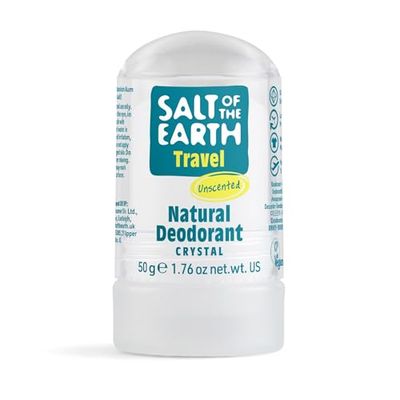 Salt of the Earth - Déodorant naturel en cristal - Sans parfum, végétalien, protection longue durée, approuvé par le lapin sautant - Non parfumé - 50 g