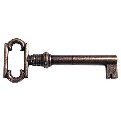 cyclingcolors 1x Vintage style open barrel skeleton key furniture cabinet antique burnished