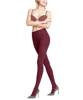 FALKE Women's Pure Matt 50 DEN W TI Semi-Opaque Plain 1 Pair Tights, Red (Burnt Siena 8413), S-M