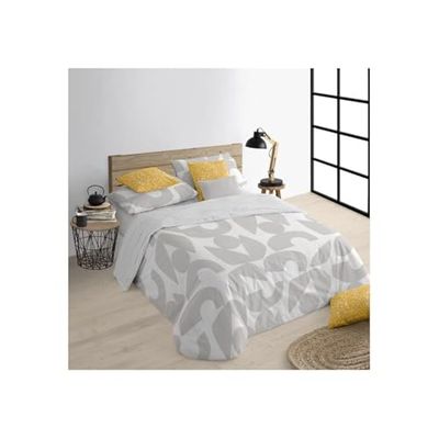 BELUM | Funda Nórdica para Cama de 135/140 (220x220 cm) | Tejido: 100% algodón orgánico. 175 Hilos. Certificado Oeko-Tex | Modelo: Tansen Grey