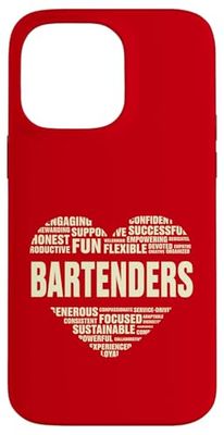 Love Heart Facts Bartenders Lover Bartender Life I Love Bars Case for iPhone 14 Pro Max