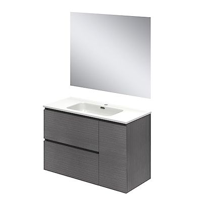 Baikal set bagno 100 cm 2 °C + 1p, melamina 16 mm, cenere, 100