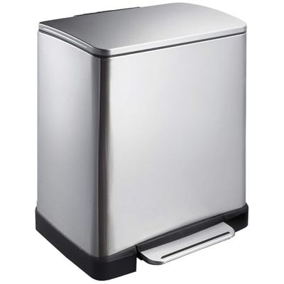 EKO Poubelle à pédale en acier inoxydable Mat 20 litres