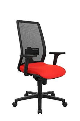 Topstar FurnLAB T240 Fauteuil pivotant avec accoudoirs réglables en Hauteur Rouge/Noir