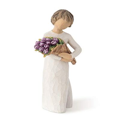 Willow Tree Figura de criança com flores, Home Deco, Enesco