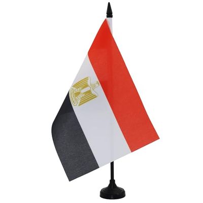 AZ FLAG Drapeau de Table Egypte 21x14cm - Petit Drapeaux DE Bureau egyptien 14 x 21 cm