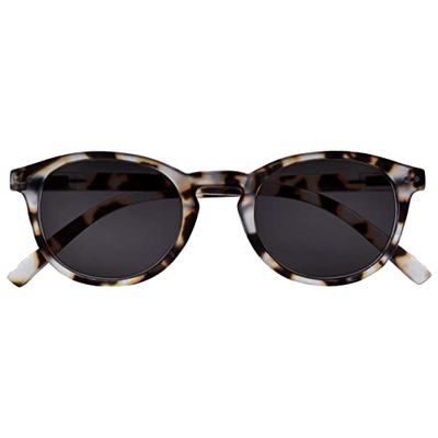 OPULIZE Zen Reading Sunglasses Small Lightweight Round Frame Spring Hinges Scratch Resistant Tinted Lens UV400 Protection Matt Light Brown Tortoiseshelll Mens Womens S24-1T +2.50