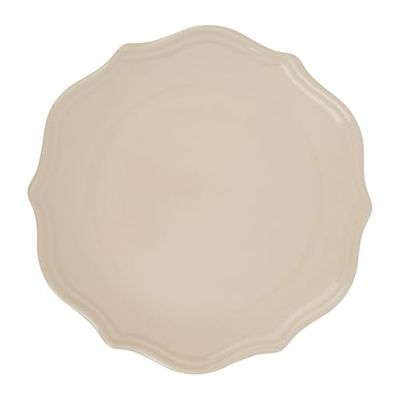 GENEVIEVE LETHU 536319 Gräddfärgad lergods platt tallrik Ø 27 cm - Diana bordskollektion - porslinstallrik med klassisk charm, fint skalad