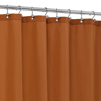 ALYVIA SPRING bränt orange tyg duschdraperi foder vattentätt – mjukt hotellkvalitetstyg duschfoder med 3 magneter, lätt vikt och maskintvättbar – standardstorlek 72 x 72, bränd orange