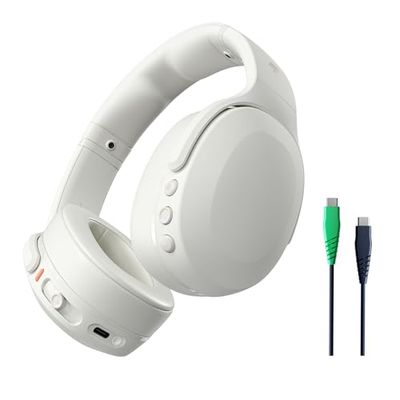Skullcandy Crusher Evo Cuffie Wireless Over-Ear con Sensory Bass e Microfono, Extra Charging Cable 40 Ore di Autonomia, Compatibili con iPhone, Android e Dispositivi Bluetooth, Bone