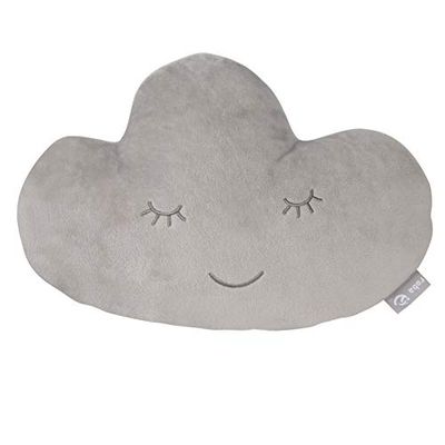 roba roba Style Knuffelkussen met wolken, zilvergrijs, pluizig kinderkussen voor meisjes en jongens vanaf 0 jaar, zacht sierkussen voor baby- en kinderkamer, wolkenkussen, sierkussen