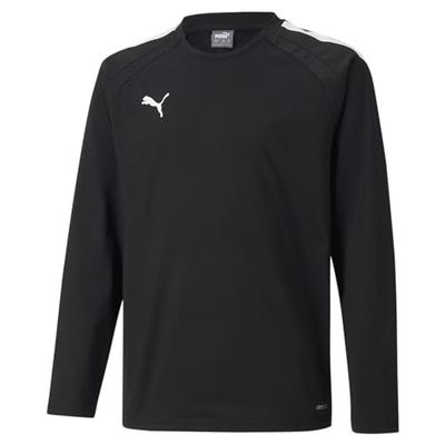 PUMA Unisex Kids teamLIGA Training Sweat Jr Sweater, Puma Black-puma White, 140