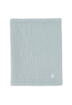 Jollein Couverture pour bébé Muslin Jacquard - Vert mer - 75 x 100 cm - 100% coton - Pour berceau bébé - 0,5 tog - Certifié GOTS - Motif jacquard