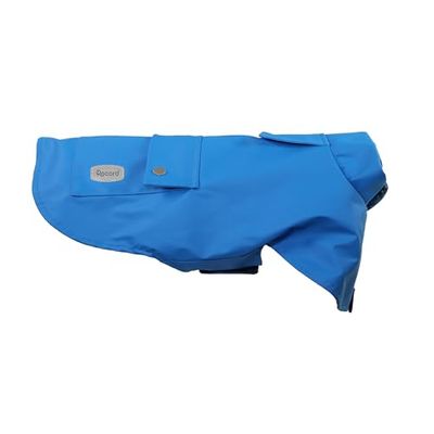 Record - Imperméable à l'eau de Pluie Paddington pour Chien en Similicuir avec Trou de Laisse. Fermeture réglable, élastiques pour Pattes arrière et Protection supplémentaire pour Le Cou | Bleu, XL