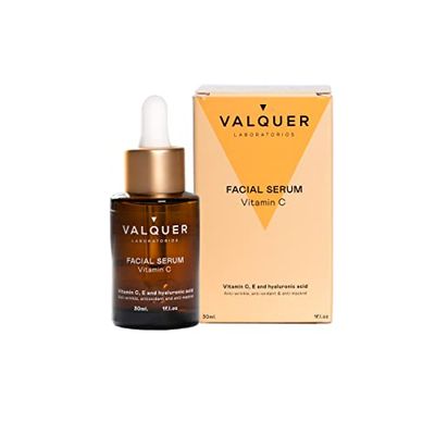 Valquer Laboratorios Siero viso alla vitamina C. Antirughe, antiacne e antiossidante. Con acido ialuronico. Tutti i tipi di pelle Végétalien. 91% d'ingrédients naturels - 30 ml