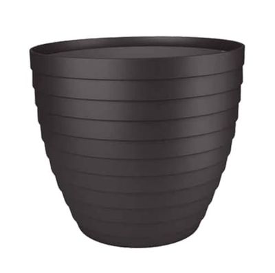 Vaso in plastica Ø130 mm, colore grigio antracite, ideale per piante, decorative e resistenti, interni ed esterni.