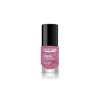 Glam'Up Paris - Smalto per unghie, ultra lucido, a lunga durata, ad asciugatura rapida, n. 129, glitterato, colore: rosa