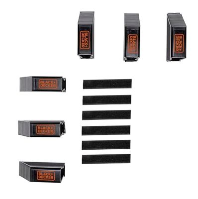 Black+Decker Cargo Blocks Set of 6 - Boot Organiser - for Suitcases, Moving Boxes, Shopping and More - Car Organiser - Luggage Clips - Plastic - Black