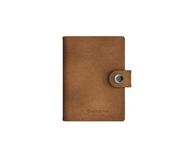 Ledlenser Lite Wallet Portafoglio, Classic Caramel, protezione RFID integrata, luce LED ricaricabile, 150 lumen, portacarte, USB-C, borsellino, custodia portacarte, cuoio