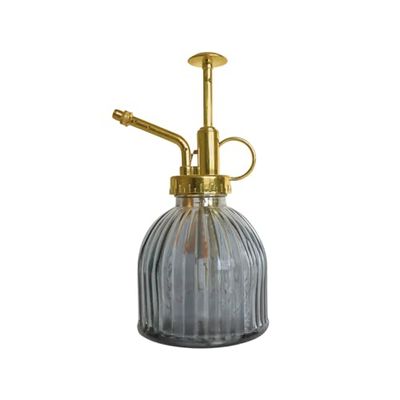 Portico Designs Ltd The Urban Gardener Glass Plant Mister Spray Bottle for Indoor Plants, Height 16cm, 200ml with gold effect metal top