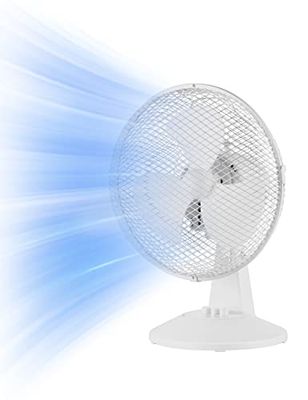 Midea FT23-21M tafelventilator, 25 W, diameter 23 cm, stille ventilator met 3 schoppen, 2 snelheden, 80 graden wit