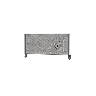 MAUL MAULconnecto, Separador acústico de mesa (120 x 50 cm, para escritorio, en oficina y práctica, con base de sujeción, optima como protección visual y aislamiento acústico, fieltro hipoalergénico