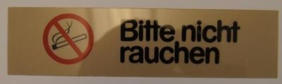 Word Sign "Bitte nicht Rauchen" [