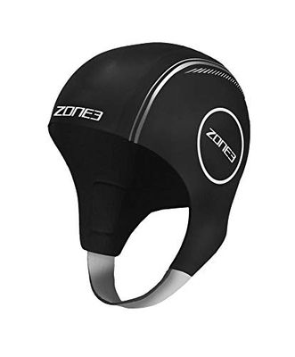 ZONE3 Gorro de Natación de neopreno, Swim Cap, Adultos Unisex Negro/Plata, M