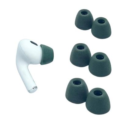 Comply Cuscinetti auricolari in schiuma per Apple AirPods Pro Generation 1 e 2, M, verde pino, 3 paia, massimo comfort, vestibilità irremovibile, punte di ricambio in memory foam, prodotti negli Stati