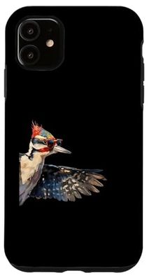 Pic vu de côté avec lunettes de soleil Observation de la faune et des oiseaux Coque pour iPhone 11