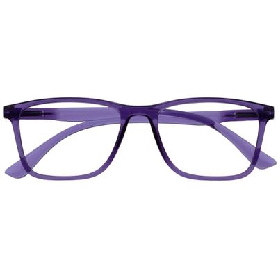 OPULIZE NYX Blue Light Blocking Reading Glasses - Anti-Glare Computer and Gaming Eyewear - UV and Eyestrain Protection - Rectangular Frame - Purple - Men Women - + 3.50