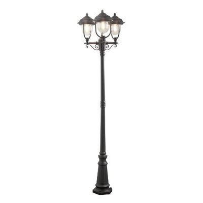 Konstsmide Parma 7227-750 Lampe d'extérieur triple colonne en aluminium avec 1 ampoule E27 Max 75 W Noir mat IP43