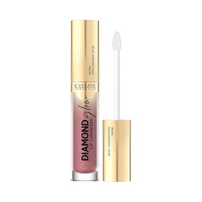 Eveline Cosmetics Diamond Glow Lip Luminizer - Gloss Nutriente per Labbra con Vitamina C & Acido Ialuronico, 11 Tonalità, Profumo di Caramello