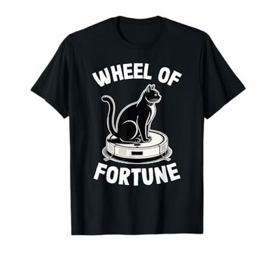 Wheel of Fortune Robot Vacuum Cleaner Funny Cat T-Shirt
