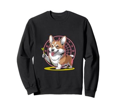 Un Corgi Giocare Freccette Gioco Giocatore Sportivo Felpa