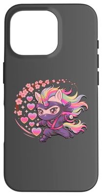 Princess Unicorn Ninja Girl Birthday Security Kawaii Tumble Case for iPhone 16 Pro