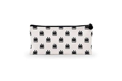 Bonamaison Digitally Printed Canvas Pencil Pouch with Zipper, Zipper Pencil Case for School, Canvas Pen Bag for Kids, Boys, Girls, 100% Cotton, Unisex, 1 Piece, 21x12 cm