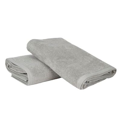 Ruggeri - Set 2 Teli Doccia e Bagno 70x140 cm - 100% Puro Cotone Extra Morbido - Collezione Asciugamani - Let's Color! (Grigio)
