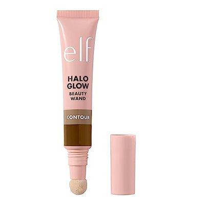 e.l.f. Halo Glow Contour Beauty Wand, stick contouring liquido per un look scolpito naturale, formula modulabile, prodotto vegano e non testato sugli animali, Medium/Tan