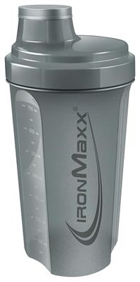 IronMaxx Shaker à protéines - Ash Grey 700 ml | Shaker à protéines avec bouchon vissé, passoire, échelle | anti-fuite, sans BPA, lavable