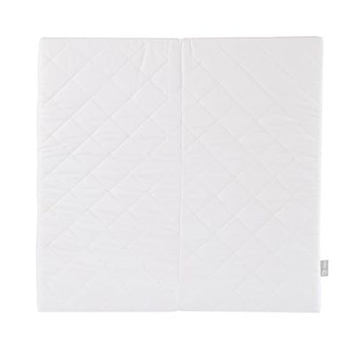 roba Colchão para parque bebé quadrado 100 x 100 cm - núcleo de espuma de PU respirável - capa acolchoada e removível com fecho de correr - branco
