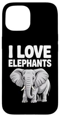 Design "I Love Elephants" per amanti degli animali Custodia per iPhone 15