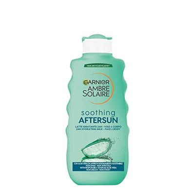 Garnier Ambre Solaire Latte Doposole, Per Viso e Corpo, Effetto Rinfrescante e Pelle Nutrita, Ideale per Tutti i Tipi di Pelle, Arricchito con Aloe Vera, 200ml