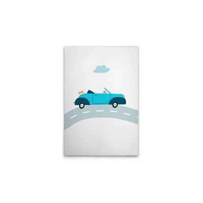 A.S. Création DD132502 Tableau mural pour chambre d'enfant Motif voitures Blanc/bleu 50 x 75 cm