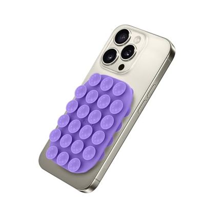 Celly, Ventouse rectangulaire pour téléphone avec 22 ventouses en silicone, support porte-téléphone polyvalent, couleur pourpre, 9 x 6 cm