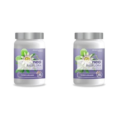 NEO | Extracto Seco de Pasiflora | 45 Cápsulas | Ayuda a Combatir el Nerviosismo y la Angustia de Forma Natural | Efecto Relajante | Ayuda a Dormir Mejor (Paquete de 2)