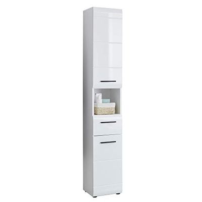 trendteam smart living Piel brillante de muebles de baño – Armario alto