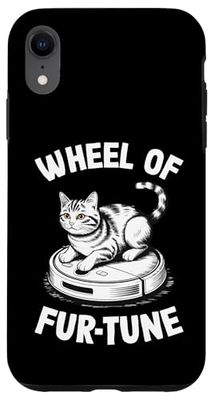 Wheel Of Fur-Tune Cat On Robot Vacuum Cleaner Cat Case for iPhone XR