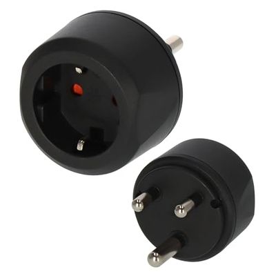 Brennenstuhl Tomada de viagem/adaptador de viagem (para ligar aparelhos elétricos com sistema de tomada com tomada de terra em países com sistema de tomada sul-africana) preto